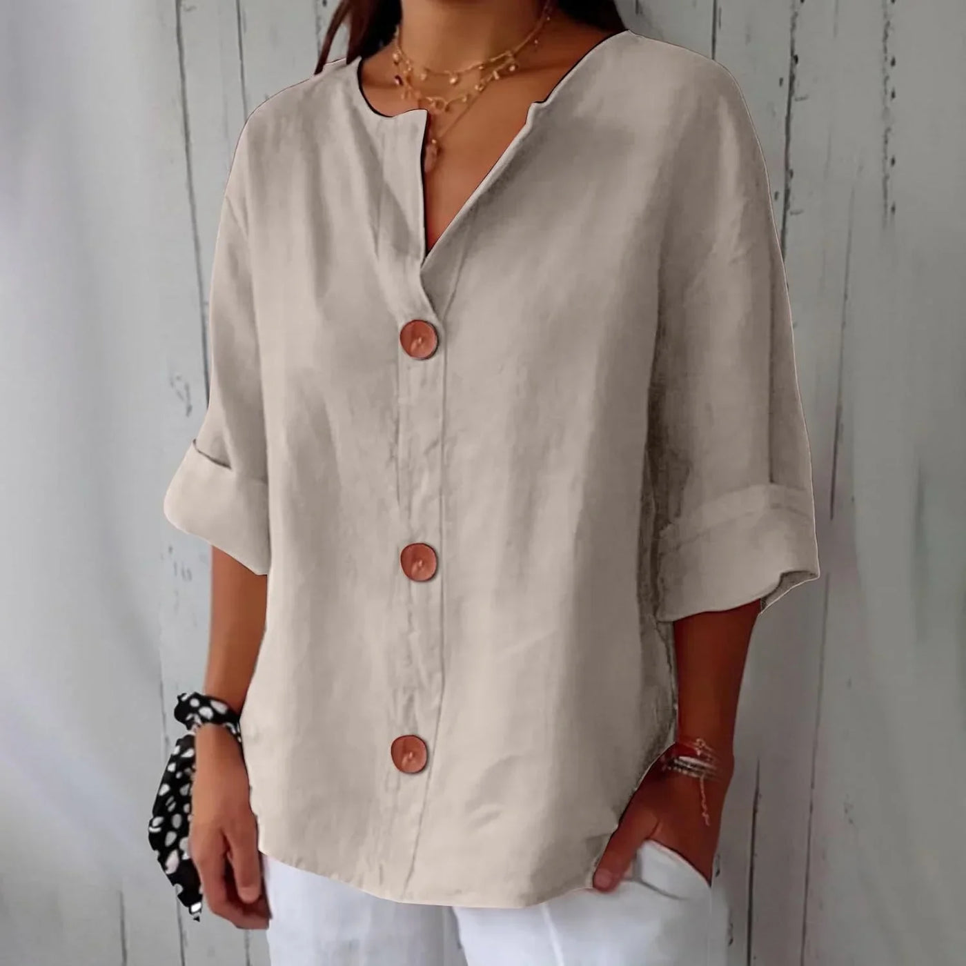 Olivia | Lightweight Linen Blouse for Effortless Summer Comfort