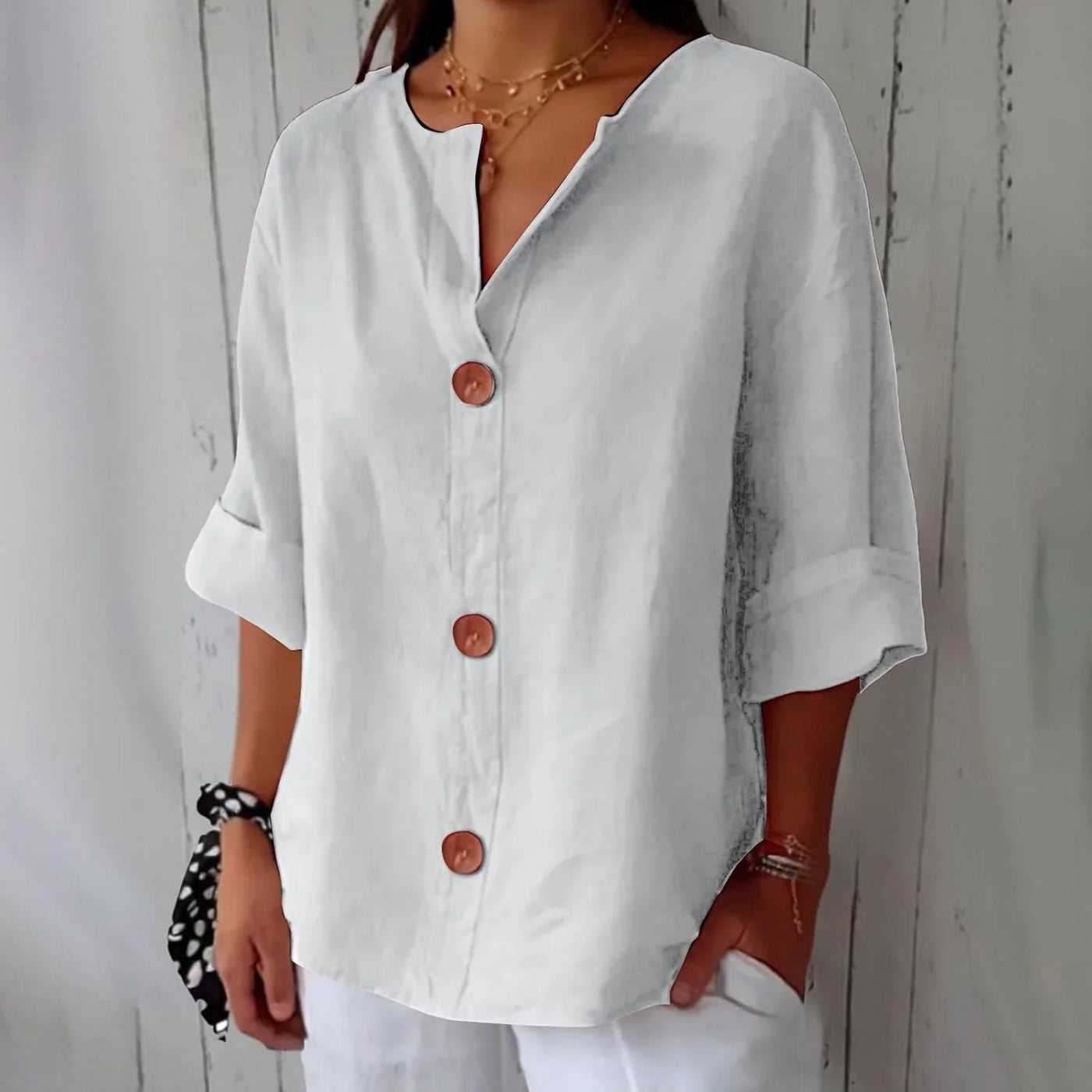 Olivia | Lightweight Linen Blouse for Effortless Summer Comfort