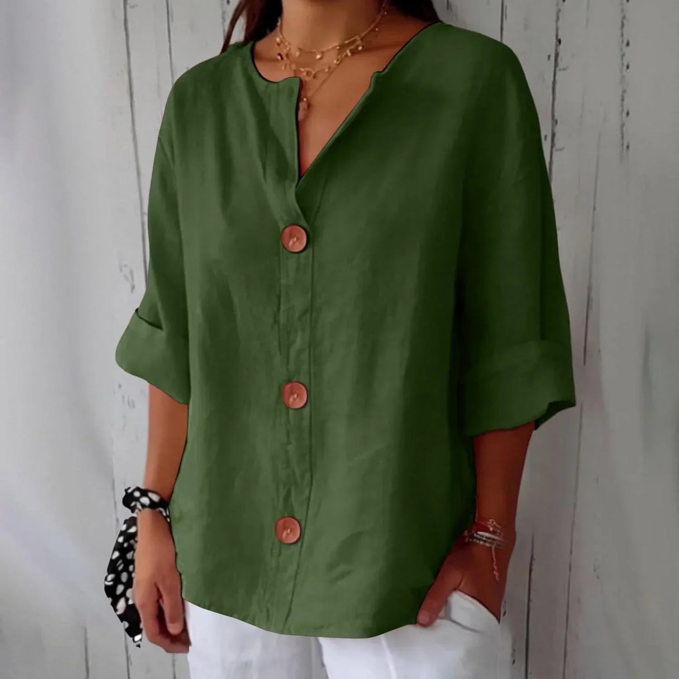 Olivia | Lightweight Linen Blouse for Effortless Summer Comfort