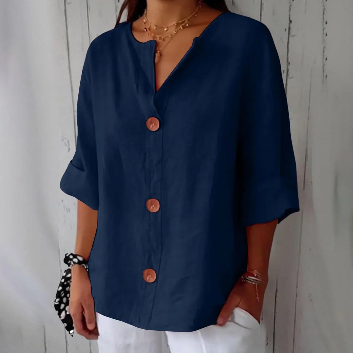 Olivia | Lightweight Linen Blouse for Effortless Summer Comfort
