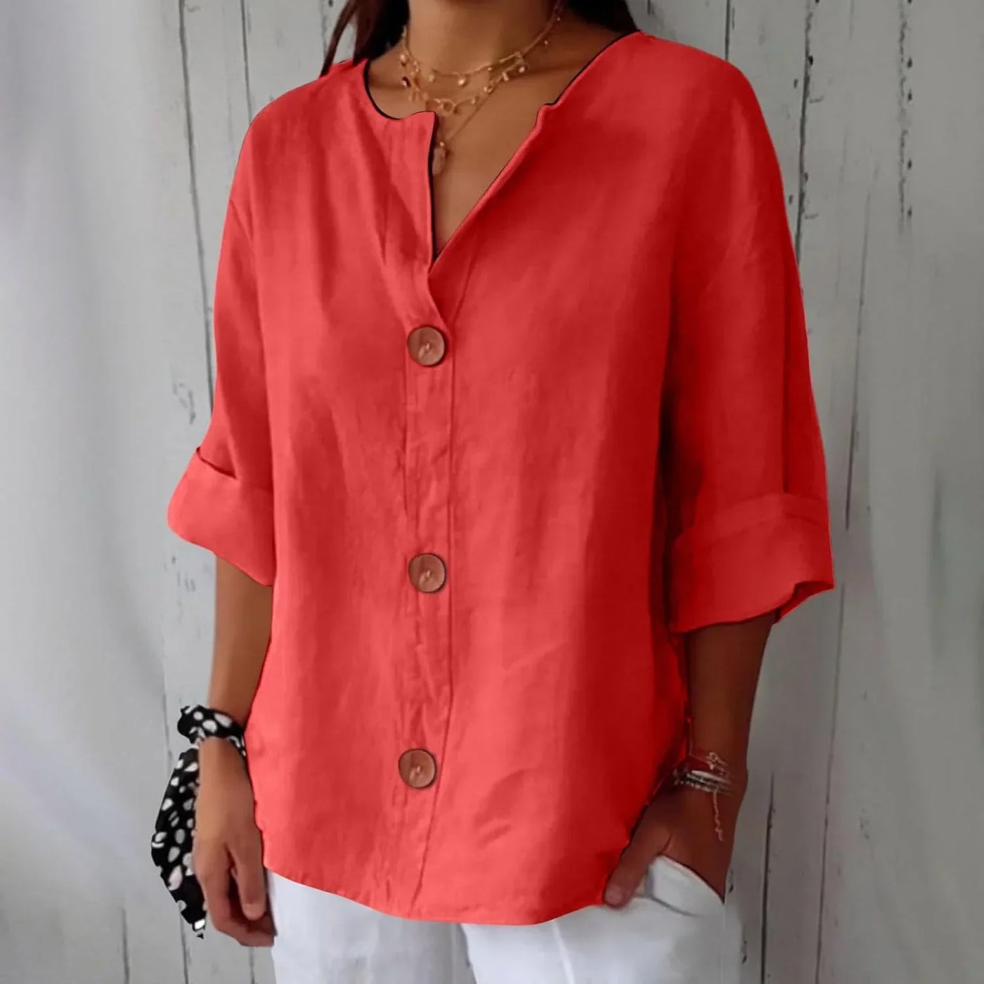 Olivia | Lightweight Linen Blouse for Effortless Summer Comfort