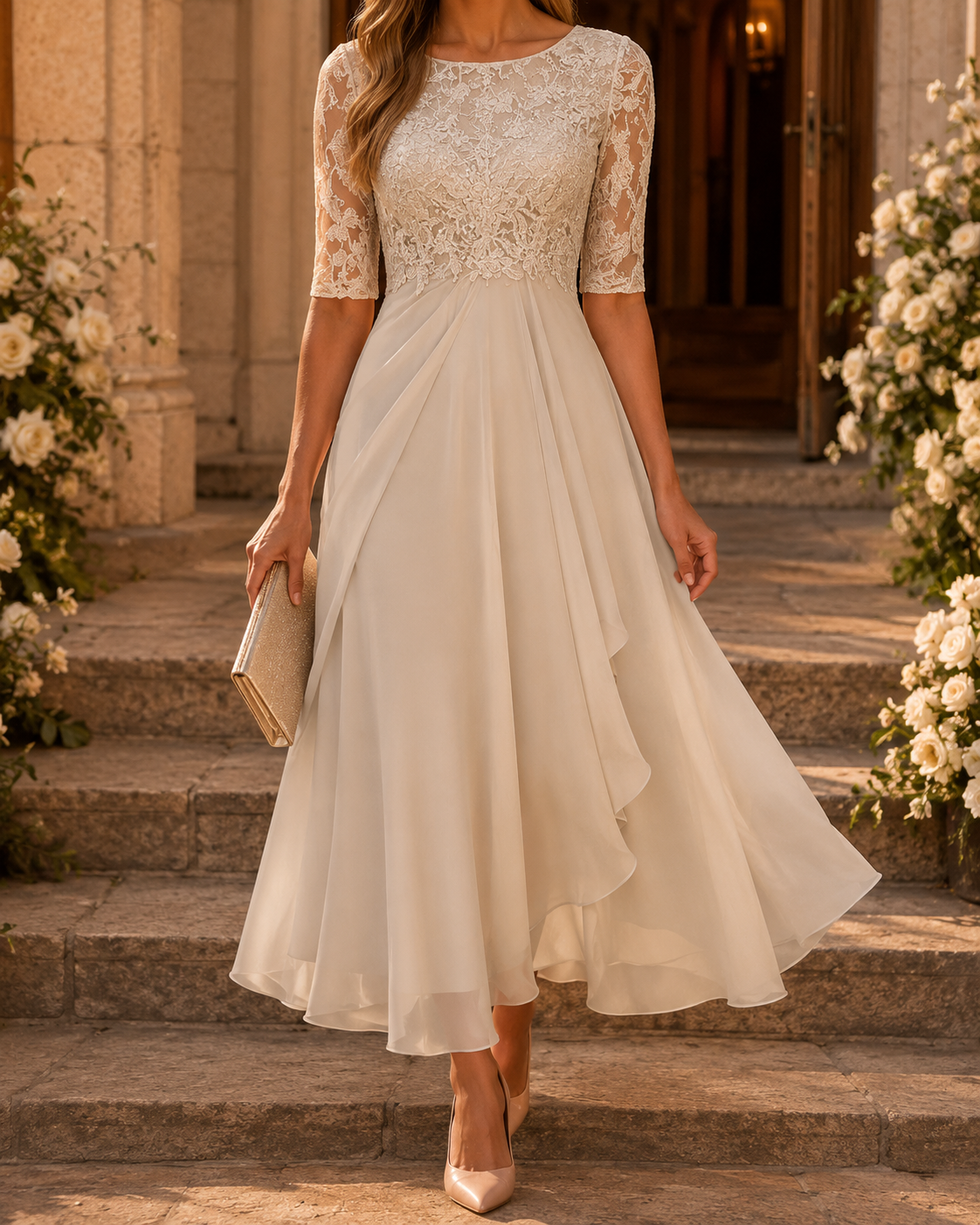 ROSE – THE LACE MIDI DRESS THAT FLATTERS YOUR SILHOUETTE